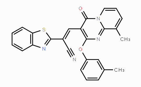 MC100626 | 620112-78-9 | (E)-2-(Benzo[d]thiazol-2-yl)-3-(9-methyl-4-oxo-2-(m-tolyloxy)-4H-pyrido[1,2-a]pyrimidin-3-yl)acrylonitrile