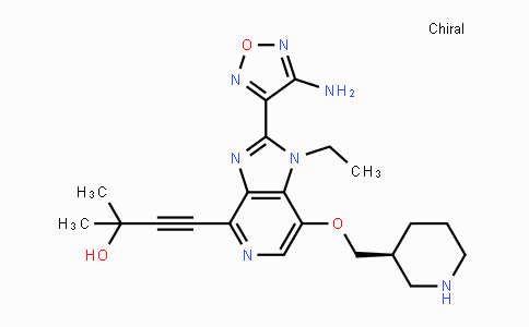 CAS No. 937174-76-0, (S)-4-(2-(4-Amino-1,2,5-oxadiazol-3-yl)-1-ethyl-7-(piperidin-3-ylmethoxy)-1H-imidazo[4,5-c]pyridin-4-yl)-2-methylbut-3-yn-2-ol