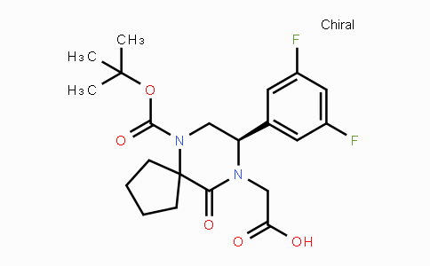 CAS No. 957187-37-0, (R)-2-(6-(tert-Butoxycarbonyl)-8-(3,5-difluorophenyl)-10-oxo-6,9-diazaspiro[4.5]decan-9-yl)acetic acid