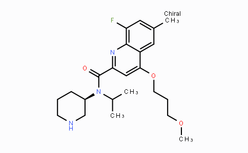 CAS No. 1078129-57-3, (R)-8-Fluoro-N-isopropyl-4-(3-methoxypropoxy)-6-methyl-N-(piperidin-3-yl)quinoline-2-carboxamide