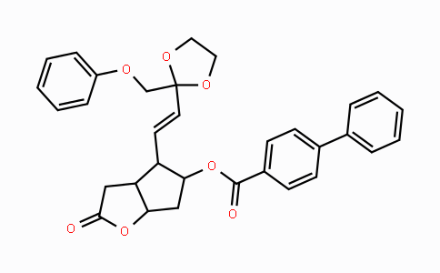 CAS No. 118392-79-3, 2-Oxo-4-(2-(2-(phenoxymethyl)-1,3-dioxolan-2-yl)vinyl)hexahydro-2H-cyclopenta[b]furan-5-yl [1,1'-biphenyl]-4-carboxylate