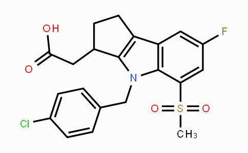 CAS No. 571170-81-5, 2-(4-(4-Chlorobenzyl)-7-fluoro-5-(methylsulfonyl)-1,2,3,4-tetrahydrocyclopenta[b]indol-3-yl)acetic acid
