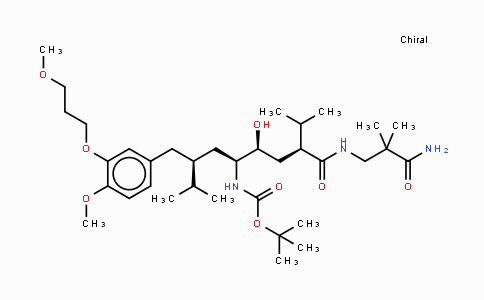 CAS No. 173338-07-3, tert-Butyl ((3S,5S,6S,8S)-8-((3-amino-2,2-dimethyl-3-oxopropyl)carbamoyl)-6-hydrxy-3-(4-methoxy-3-(3-methoxypropoxy)benzyl)-2,9-dimethyldecan-5-yl)carbamate