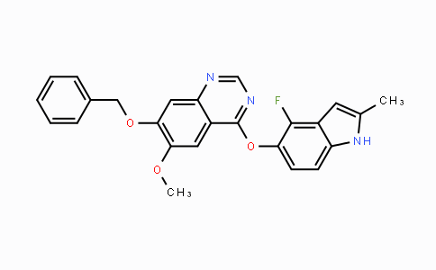 CAS No. 574745-75-8, 7-(Benzyloxy)-4-((4-fluoro-2-methyl-1H-indol-5-yl)oxy)-6-methoxyquinazoline