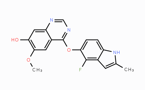 CAS No. 574745-76-9, 4-((4-Fluoro-2-methyl-1H-indol-5-yl)oxy)-6-methoxyquinazolin-7-ol