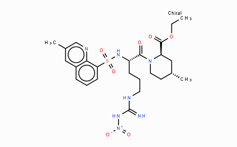 74874-09-2 | (2R,4R)-1-[(2S)-5-[[亚氨基(硝基氨基)甲基]氨基]-2-[[(3-甲基-8-喹啉基)磺酰基]氨基]-1-氧代戊基]-4-甲基-2-哌啶甲酸乙酯