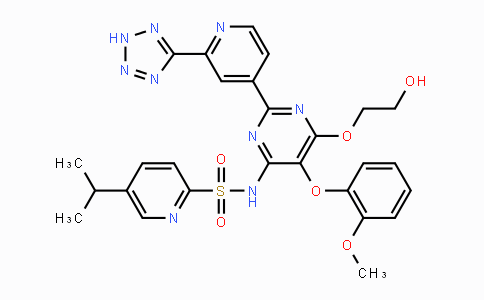 CAS No. 180384-57-0, N-(2-(2-(2H-Tetrazol-5-yl)pyridin-4-yl)-6-(2-hydroxyethoxy)-5-(2-methoxyphenoxy)pyrimidin-4-yl)-5-isopropylpyridine-2-sulfonamide