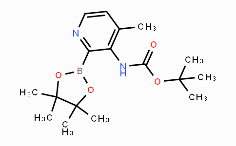 CAS No. 1310385-05-7, tert-Butyl (4-methyl-2-(4,4,5,5-tetramethyl-1,3,2-dioxaborolan-2-yl)pyridin-3-yl)carbamate