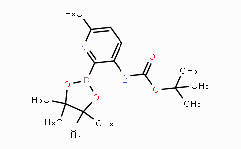 CAS No. 1309981-41-6, tert-Butyl (6-methyl-2-(4,4,5,5-tetramethyl-1,3,2-dioxaborolan-2-yl)pyridin-3-yl)carbamate