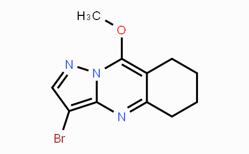 CAS No. 1429309-36-3, 3-Bromo-9-methoxy-5,6,7,8-tetrahydropyrazolo-[5,1-b]quinazoline