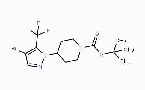 CAS No. 1449117-65-0, tert-Butyl 4-(4-bromo-5-(trifluoromethyl)-1H-pyrazol-1-yl)piperidine-1-carboxylate