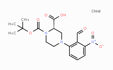 CAS No. 1786710-86-8, (S)-1-(tert-Butoxycarbonyl)-4-(2-formyl-3-nitrophenyl)piperazine-2-carboxylic acid