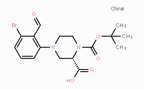 CAS No. 1786533-40-1, (S)-4-(3-Bromo-2-formylphenyl)-1-(tert-butoxy-carbonyl)piperazine-2-carboxylic acid