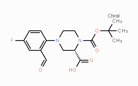 CAS No. 1787206-21-6, (S)-4-(4-Fluoro-2-formylphenyl)-1-(tert-butoxy-carbonyl)piperazine-2-carboxylic acid