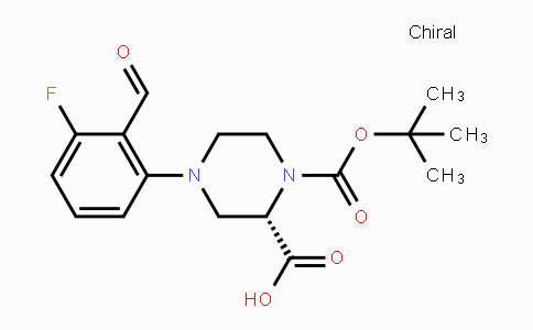 CAS No. 1786524-51-3, (S)-4-(3-Fluoro-2-formylphenyl)-1-(tert-butoxy-carbonyl)piperazine-2-carboxylic acid