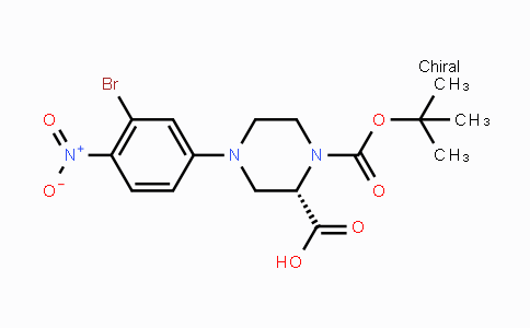 CAS No. 1786548-43-3, (S)-4-(3-Bromo-4-nitrophenyl)-1-(tert-butoxy-carbonyl)piperazine-2-carboxylic acid