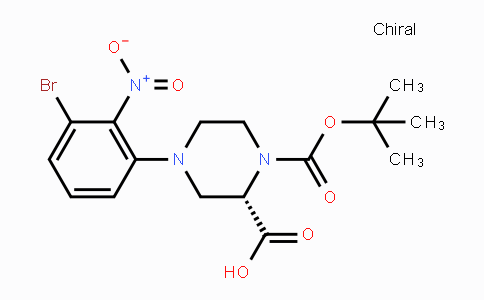 CAS No. 1787071-90-2, (S)-4-(3-Bromo-2-nitrophenyl)-1-(tert-butoxy-carbonyl)piperazine-2-carboxylic acid