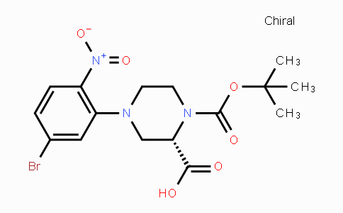 CAS No. 1786843-00-2, (S)-4-(5-Bromo-2-nitrophenyl)-1-(tert-butoxy-carbonyl)piperazine-2-carboxylic acid