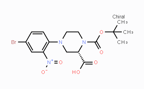 CAS No. 1786811-31-1, (S)-4-(4-Bromo-2-nitrophenyl)-1-(tert-butoxy-carbonyl)piperazine-2-carboxylic acid