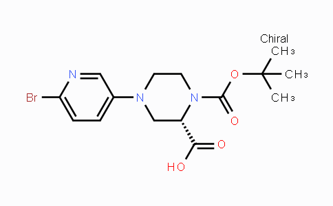 CAS No. 1786603-14-2, (S)-4-(6-Bromopyridin-3-yl)-1-(tert-butoxycarbonyl)-piperazine-2-carboxylic acid