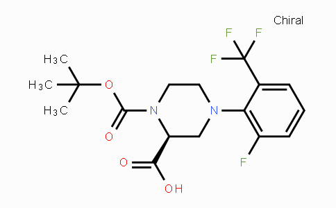CAS No. 1787175-70-5, (S)-1-(tert-Butoxycarbonyl)-4-(2-fluoro-6-(trifluoro-methyl)phenyl)piperazine-2-carboxylic acid