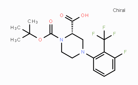 CAS No. 1787023-18-0, (S)-1-(tert-Butoxycarbonyl)-4-(3-fluoro-2-(trifluoro-methyl)phenyl)piperazine-2-carboxylic acid