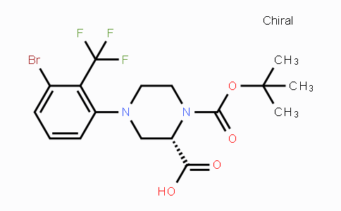 CAS No. 1786724-42-2, (S)-4-(3-Bromo-2-(trifluoromethyl)phenyl)-1-(tert-butoxycarbonyl)piperazine-2-carboxylic acid
