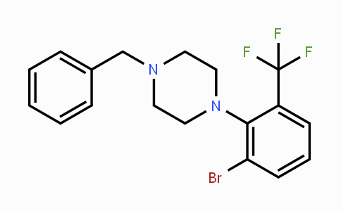 CAS No. 1779122-26-7, 1-Benzyl-4-(2-bromo-6-(trifluoromethyl)-phenyl)piperazine
