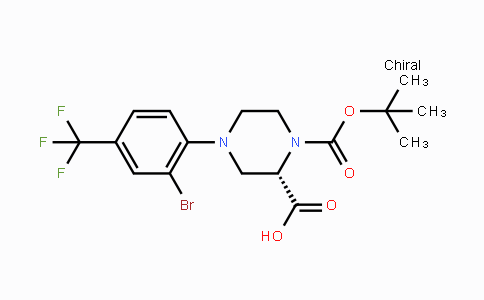 CAS No. 1787361-43-6, (S)-4-(2-Bromo-4-(trifluoromethyl)phenyl)-1-(tert-butoxycarbonyl)piperazine-2-carboxylic acid