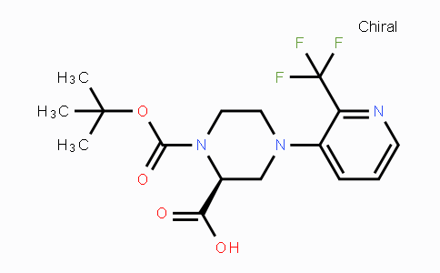 CAS No. 1787144-23-3, (S)-1-(tert-Butoxycarbonyl)-4-(2-(trifluoromethyl)-pyridin-3-yl)piperazine-2-carboxylic acid