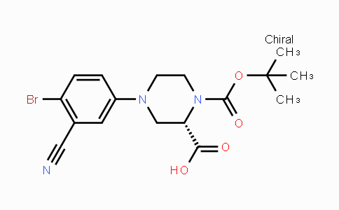 CAS No. 1787396-88-6, (S)-4-(4-Bromo-3-cyanophenyl)-1-(tert-butoxy-carbonyl)piperazine-2-carboxylic acid
