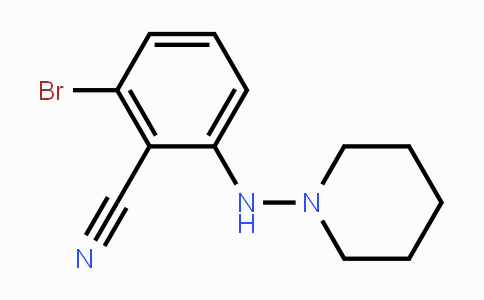 CAS No. 1602288-43-6, 2-Bromo-6-(piperidin-1-ylamino)benzonitrile