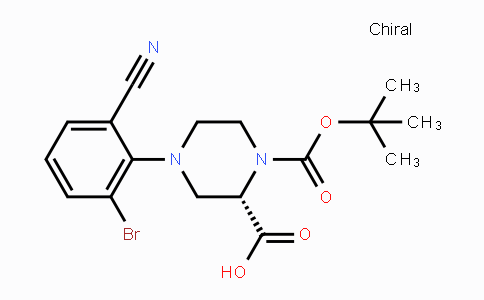 CAS No. 1786944-70-4, (S)-4-(2-Bromo-6-cyanophenyl)-1-(tert-butoxy-carbonyl)piperazine-2-carboxylic acid