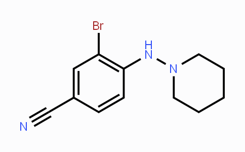 CAS No. 1551832-95-1, 3-Bromo-4-(piperidin-1-ylamino)benzonitrile