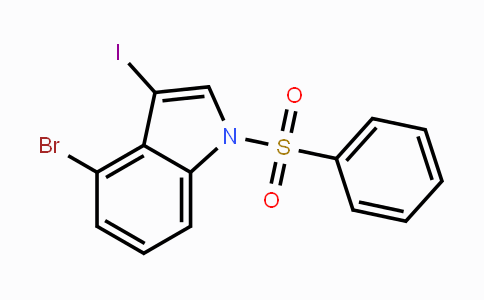 CAS No. 1707602-47-8, 4-Bromo-3-iodo-1-(phenylsulfonyl)-1H-indole