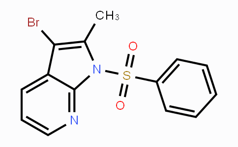 CAS No. 744209-37-8, 3-Bromo-2-methyl-1-(phenylsulfonyl)-1H-pyrrolo[2,3-b]pyridine