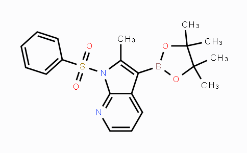 CAS No. 943324-08-1, 2-Methyl-1-(phenylsulfonyl)-1H-pyrrolo[2,3-b]pyridine-3-boronic acid pinacol ester