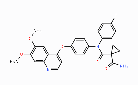 CAS No. 849217-68-1, N-(4-((6,7-Dimethoxyquinolin-4-yl)oxy)phenyl)-N-(4-fluorophenyl)cyclopropane-1,1-dicarboxamide