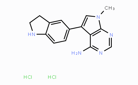 CAS No. 1337533-85-3, 5-(2,3-Dihydro-1H-indol-5-yl)-7-methyl-7H-pyrrolo-[2,3-d]pyrimidin-4-amine dihydrochloride