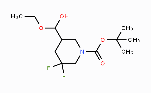 CAS No. 1379811-97-8, tert-Butyl 5-(ethoxy(hydroxy)methyl)-3,3-difluoropiperidine-1-carboxylate