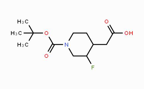 CAS No. 1373502-96-5, 2-(1-(tert-Butoxycarbonyl)-3-fluoropiperidin-4-yl)acetic acid