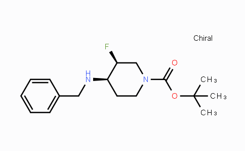 CAS No. 907572-24-1, 1-Piperidinecarboxylic acid, 3-fluoro-4-[(phenyl-methyl)amino]- (3S,4R)- 1,1-dimethylethyl ester