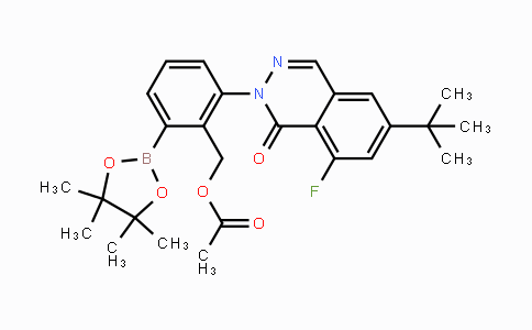 CAS No. 1242156-76-8, 2-(6-(tert-Butyl)-8-fluoro-1-oxophthalazin-2(1H)-yl)-6-(4,4,5,5-tetramethyl-1,3,2-dioxaborolan-2-yl)benzyl acetate