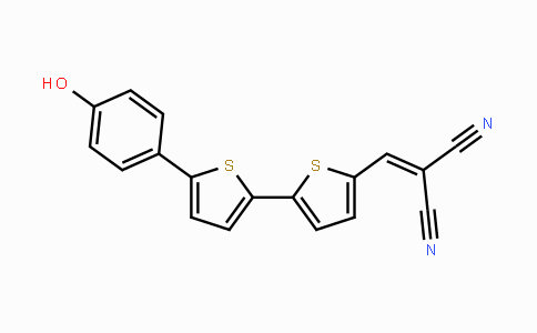 CAS No. 868592-56-7, 2-((5'-(4-Hydroxyphenyl)-2,2'-bithiophen-5-yl)methylene)malononitrile