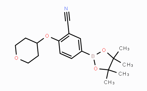 CAS No. 1292317-54-4, 2-(Tetrahydro-2H-pyran-4-yloxy)-5-(4,4,5,5-tetra-methyl-1,3,2-dioxaborolan-2-yl)benzonitrile
