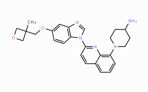 CAS No. 670220-88-9, 1-(2-(5-((3-Methyloxetan-3-yl)methoxy)-1H-benzo-[d]imidazol-1-yl)quinolin-8-yl)piperidin-4-amine