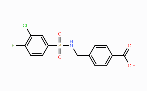 CAS No. 690646-06-1, 4-((3-Chloro-4-fluorophenylsulfonamido)-methyl)benzoic acid