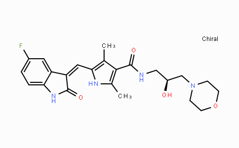DY103045 | 452105-23-6 | (S,Z)-5-((5-Fluoro-2-oxoindolin-3-ylidene)methyl)-N-(2-hydroxy-3-morpholinopropyl)-2,4-dimethyl-1H-pyrrole-3-carboxamide