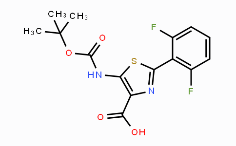 CAS No. 1270034-25-7, 5-(tert-Butoxycarbonylamino)-2-(2,6-difluorophenyl)-thiazole-4-carboxylic acid