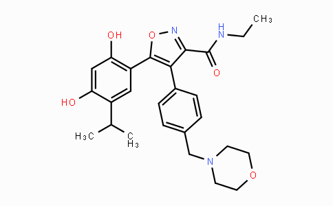CAS No. 747412-49-3, 5-(2,4-Dihydroxy-5-isopropylphenyl)-N-ethyl-4-(4-(morpholinomethyl)phenyl)isoxazole-3-carboxamide